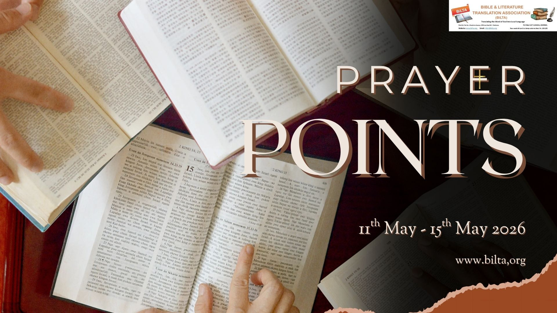 Weekly Prayer Points 11th–15th May 2026